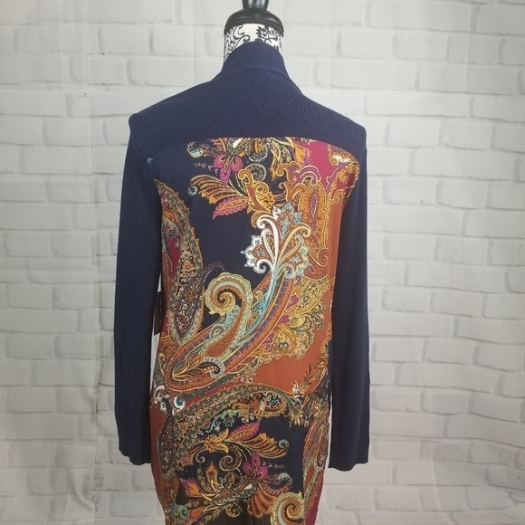 Chico's open front NWT cardigan sz1 paisley print - Picture 10 of 10